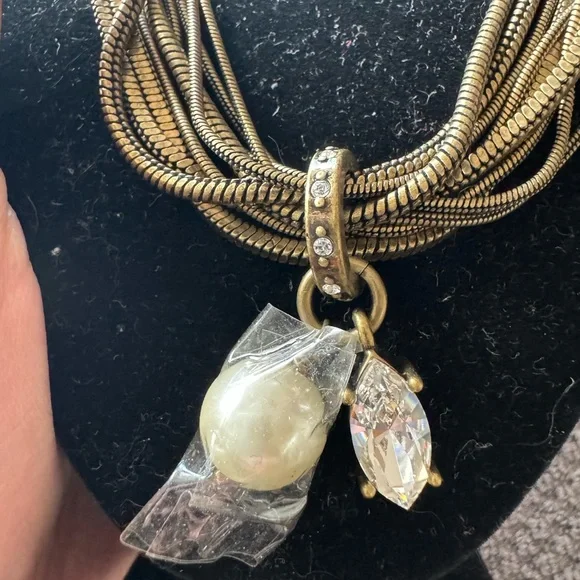 New Silpada KR brass and crystal necklace - Picture 2 of 4